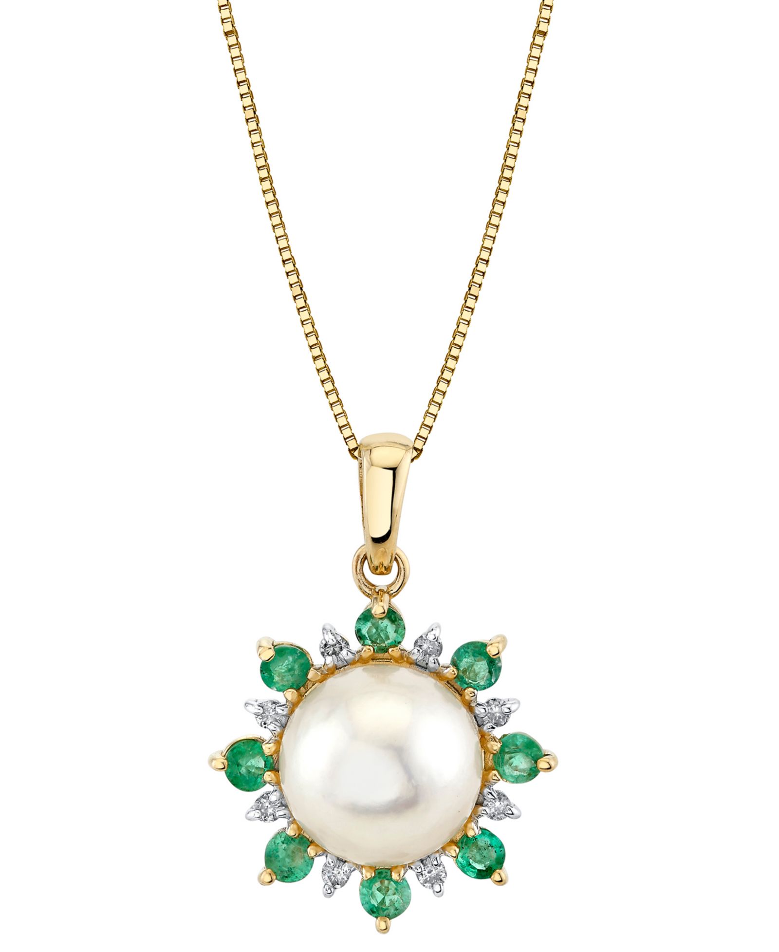 Подвеска-ожерелье Citrine Oval Pendant 14k Gold-Plated Sterling Silver с изумрудом и бриллиантом