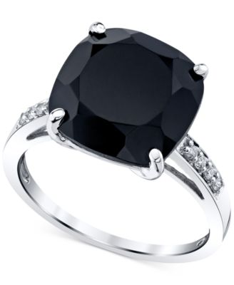 Кольцо с Onyx (6 1/6 ct. t.w.) и Diamond Accent Square в Sterling Silver