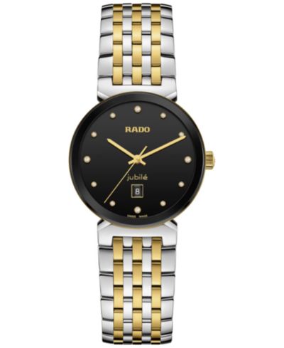 Rado Женские Swiss Florence Classic Diamond (1/20 ct. t.w.) Two-Tone Stainless Steel Bracelet Watch 30mm