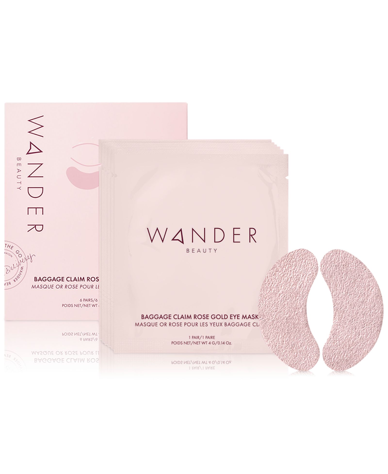 Маски для глаз Wander Beauty Baggage Claim Rose Gold 6-Pk.