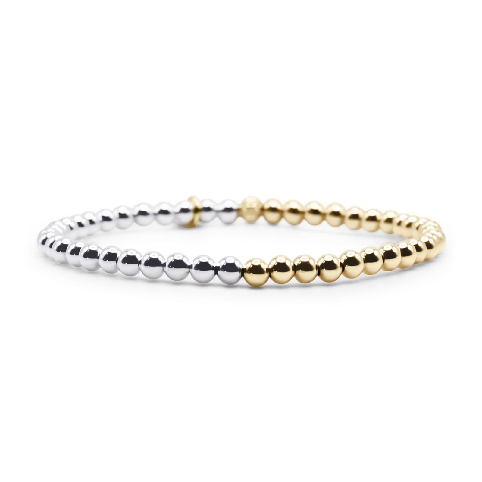 Bowood Lane Non-Tarnishing Gold Filled, 4mm Gold Ball and Sterling Silver Bracelet