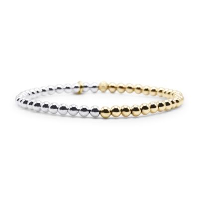 Bowood Lane Non-Tarnishing Gold Filled, 4mm Gold Ball and Sterling Silver Bracelet