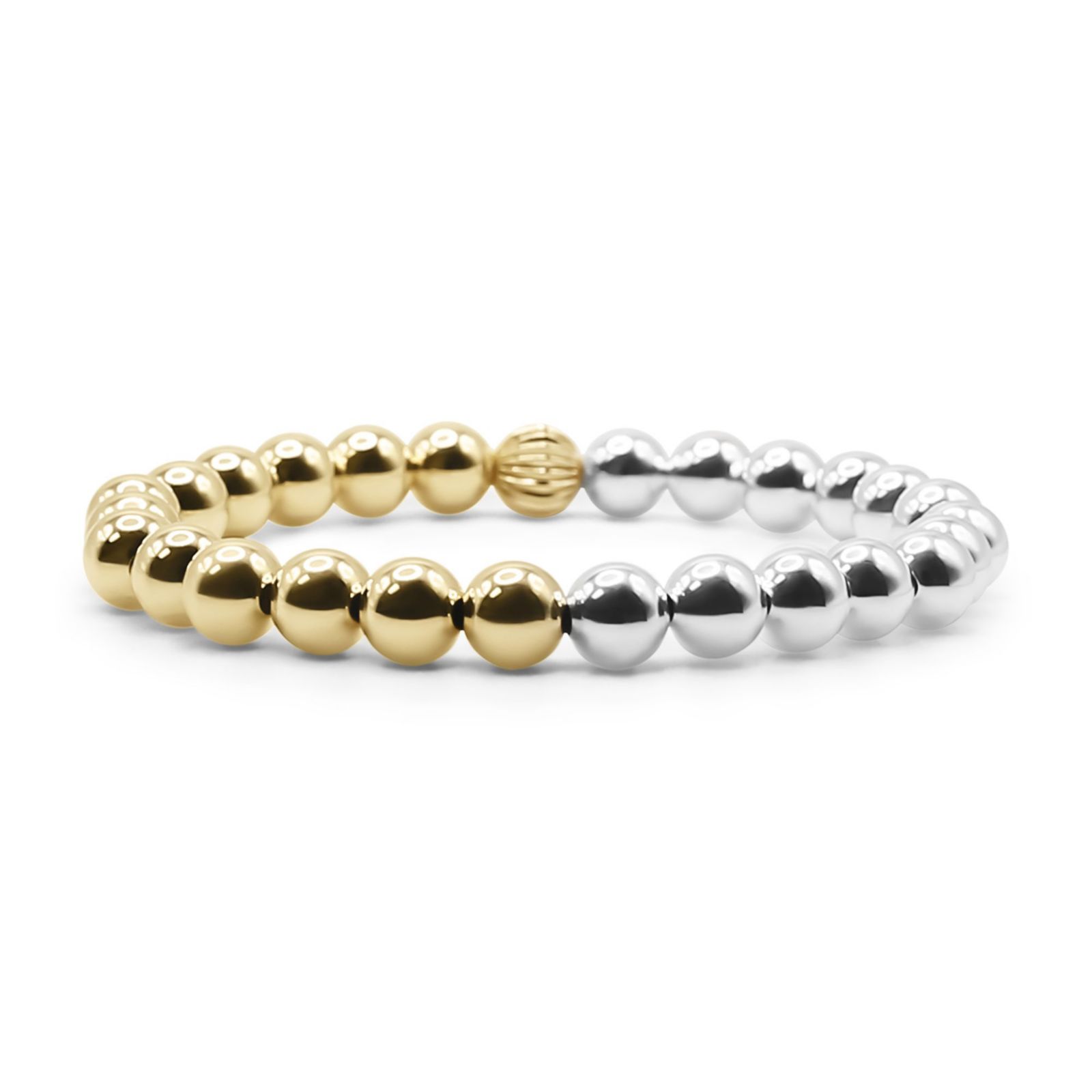 7mm Gold Filled Ball and Sterling Silver Bracelet