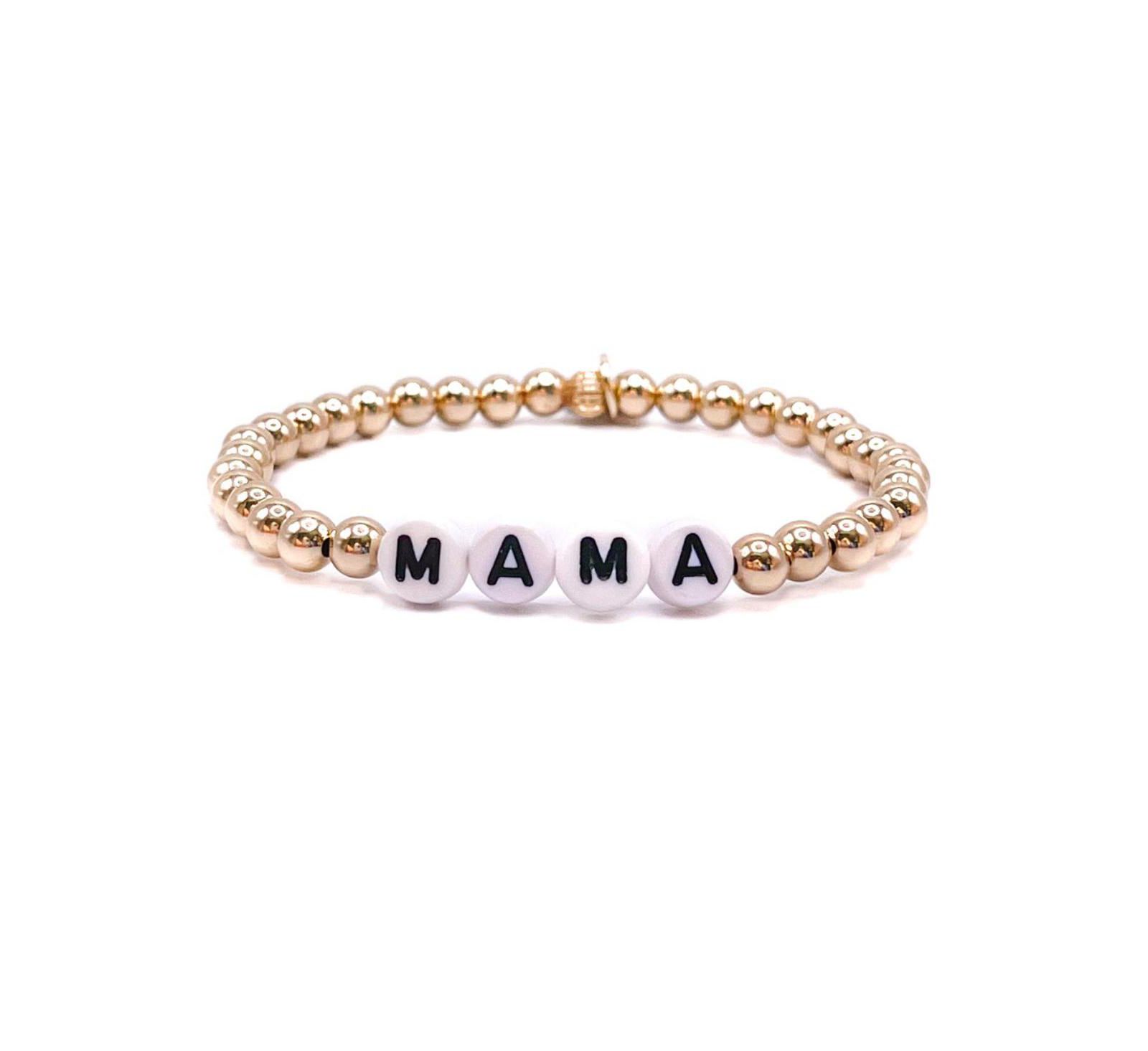 Растягивающийся браслет Bowood Lane Non-Tarnishing Gold filled, 5mm Gold Ball "Mama"