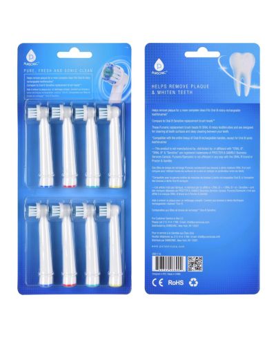Pursonic 8 шт. сменные головки для Oral-B