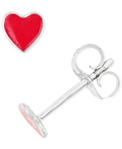 Серьги-гвоздики Heart из стерлингового серебра или 14k Gold over Sterling Silver