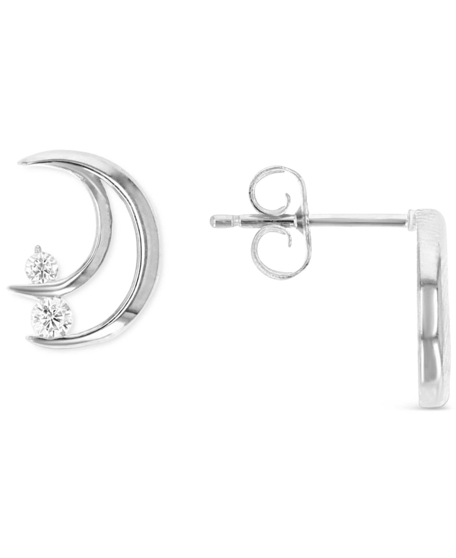 Серьги-кольца Cubic Zirconia в Sterling Silver или 14k Gold over Sterling Silver, 1/2"