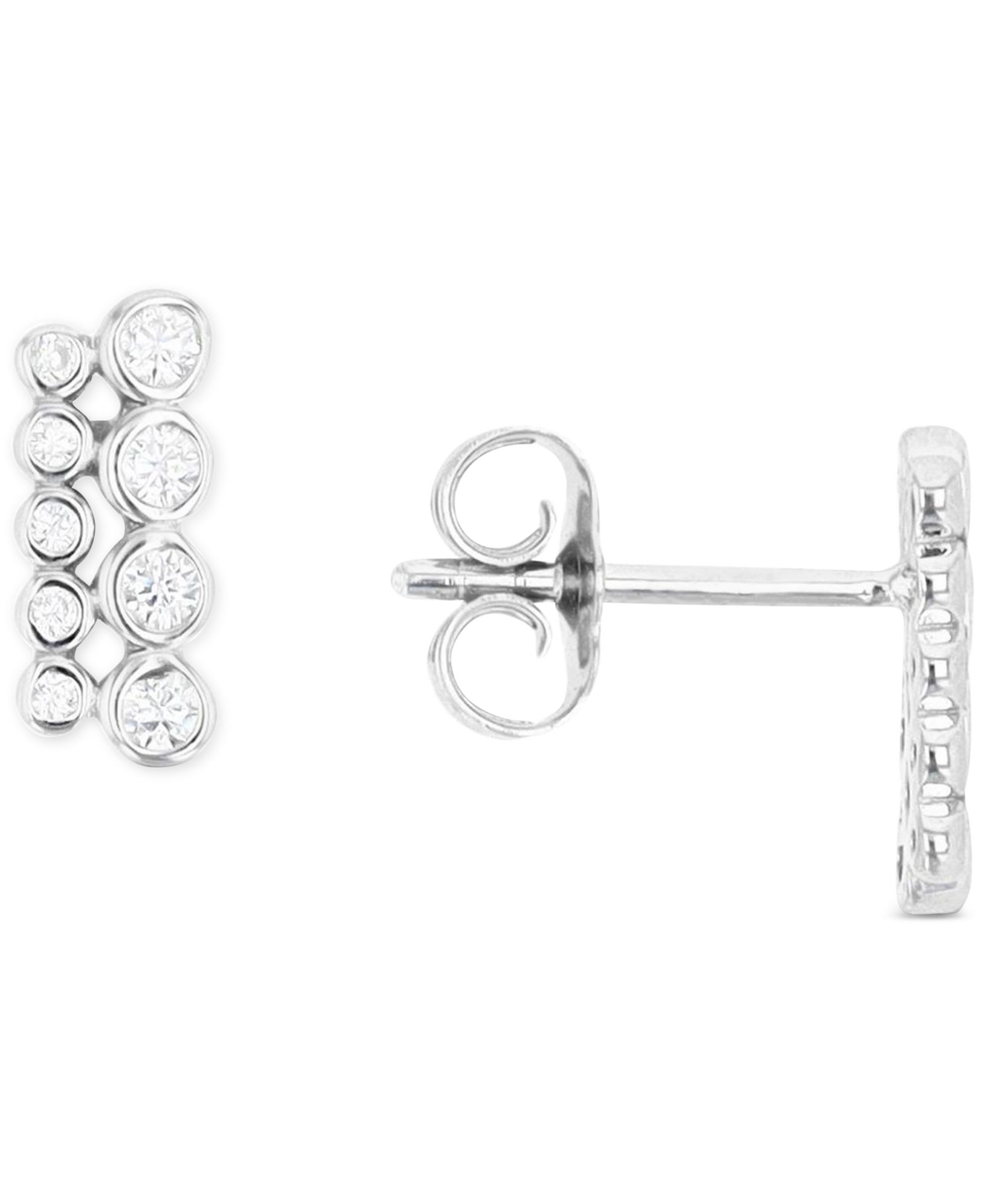 Серьги-гвоздики Cubic Zirconia Bar в Sterling Silver или 14k Gold over Sterling Silver