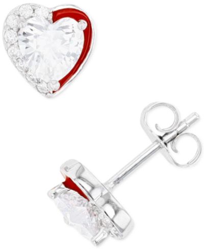 Серьги-гвоздики с кубическим цирконием в серебре или золоте 14k