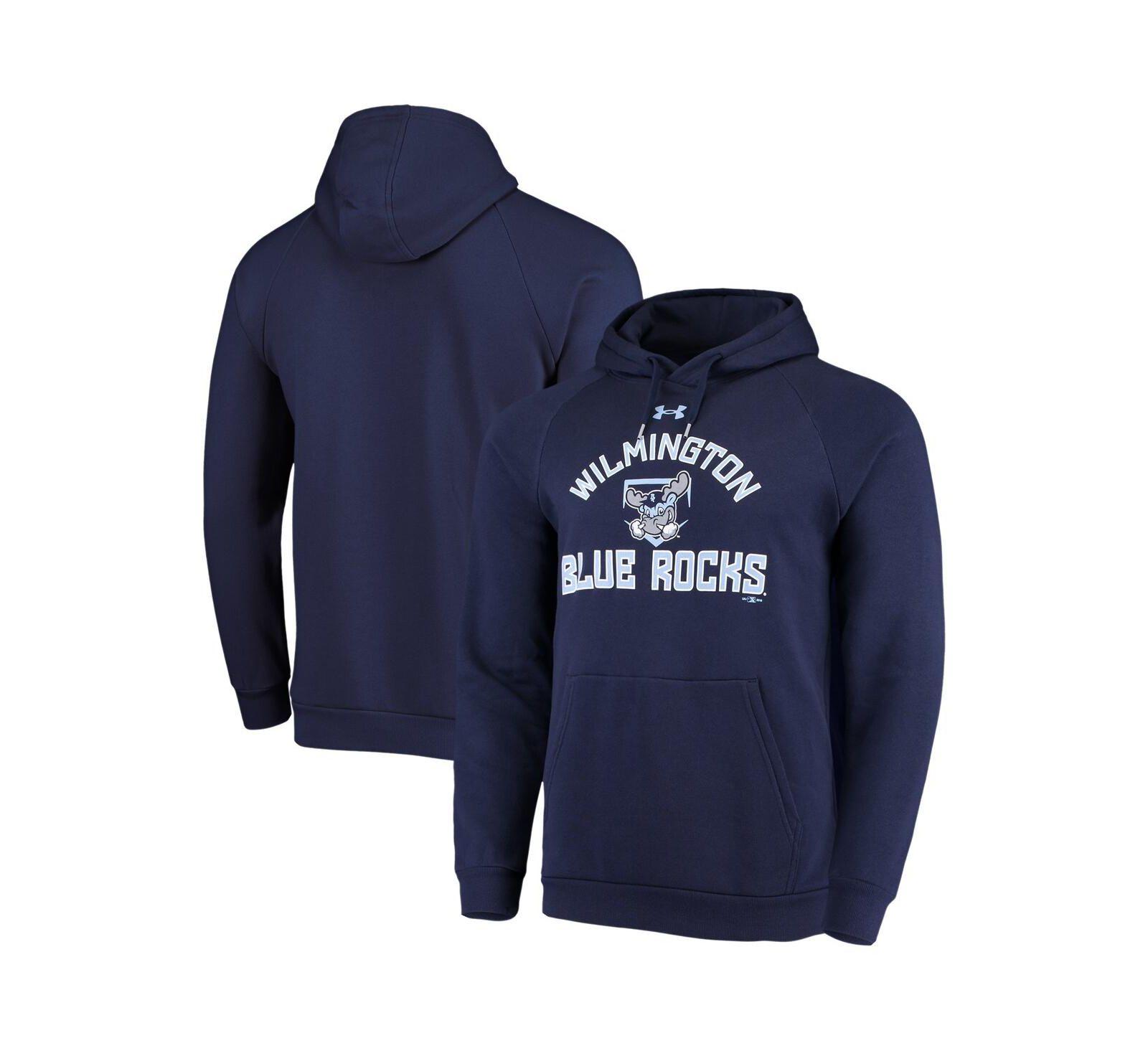 Men's Under Armour Navy Wilmington Blue Rocks All Day Raglan Fleece Pullover Hoodie