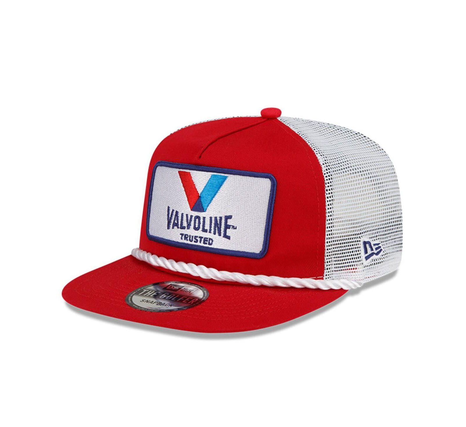 Men's New Era Red, White Kyle Larson Golfer Snapback Adjustable Hat