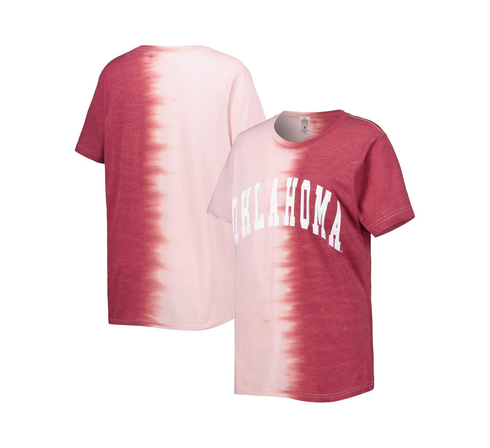Women's Gameday Couture Crimson Oklahoma Sooners Find Your Groove Split-Dye T-shirt