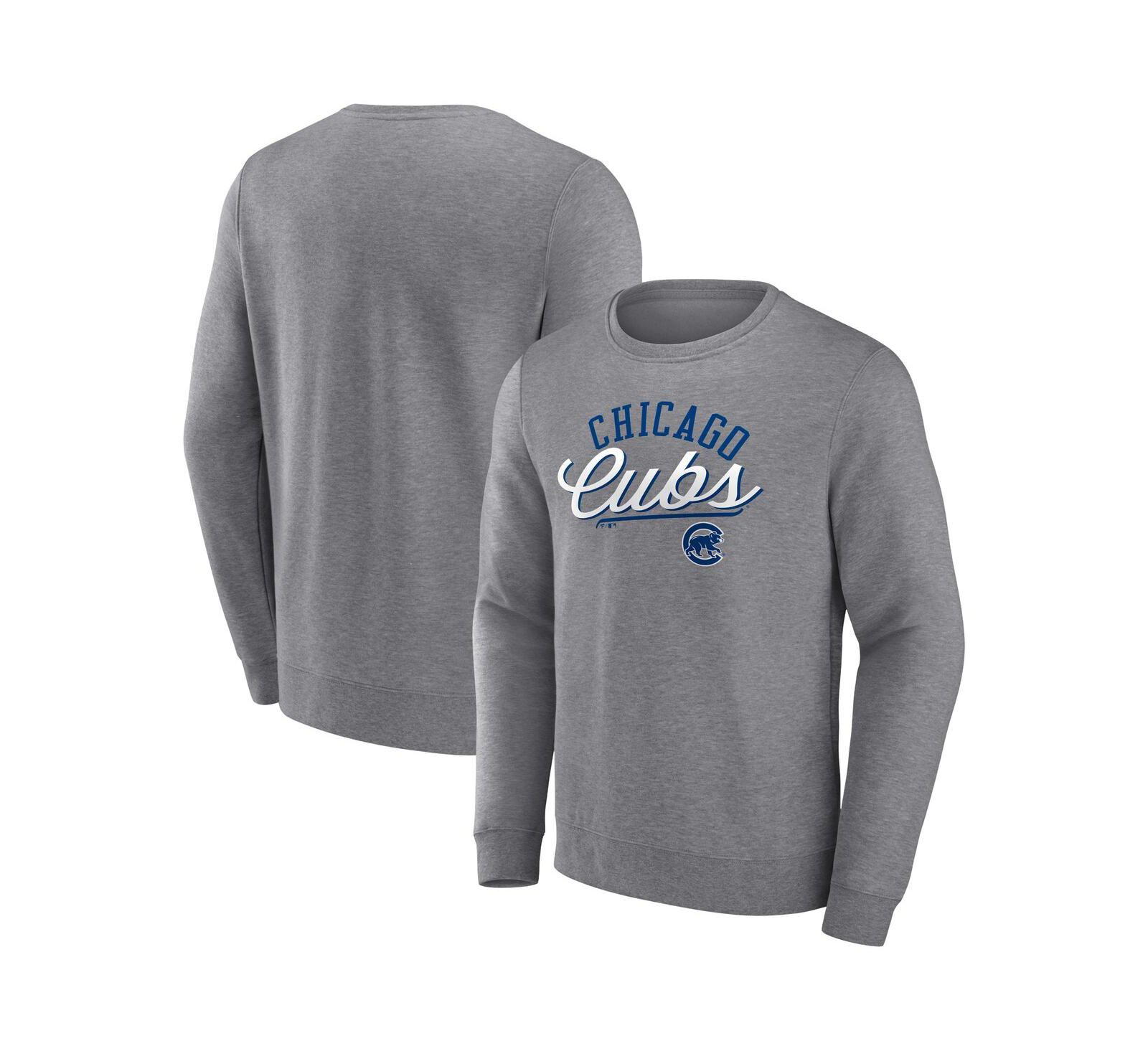 Мужской свитшот Fanatics Chicago Cubs Simplicity Pullover Heather Gray