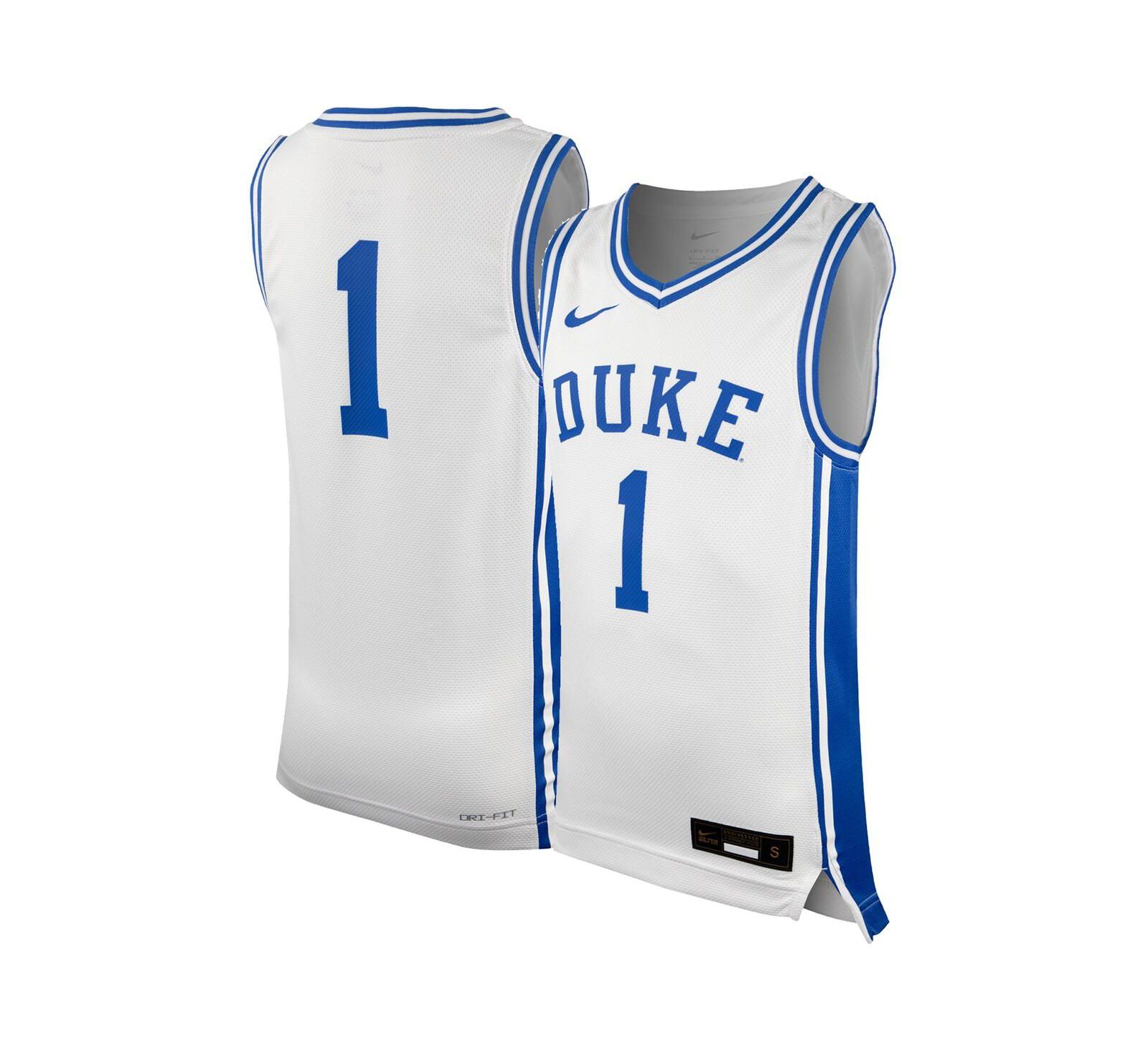 Детская джерси Nike #1 White Duke Blue Devils Icon Replica Basketball Jersey для мальчиков