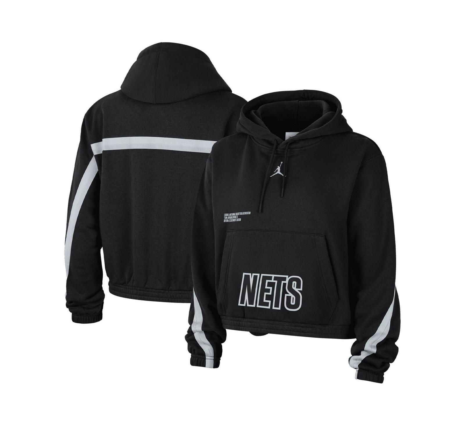 Женское худи Jordan Black Brooklyn Nets Courtside Statement Edition Pullover