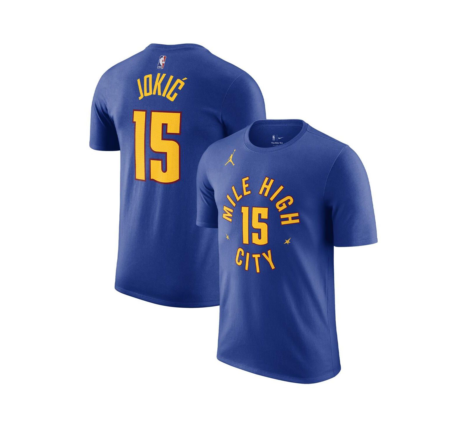 Men's Jordan Nikola Jokic Blue Denver Nuggets 2022/23 Statement Edition Name and Number T-shirt