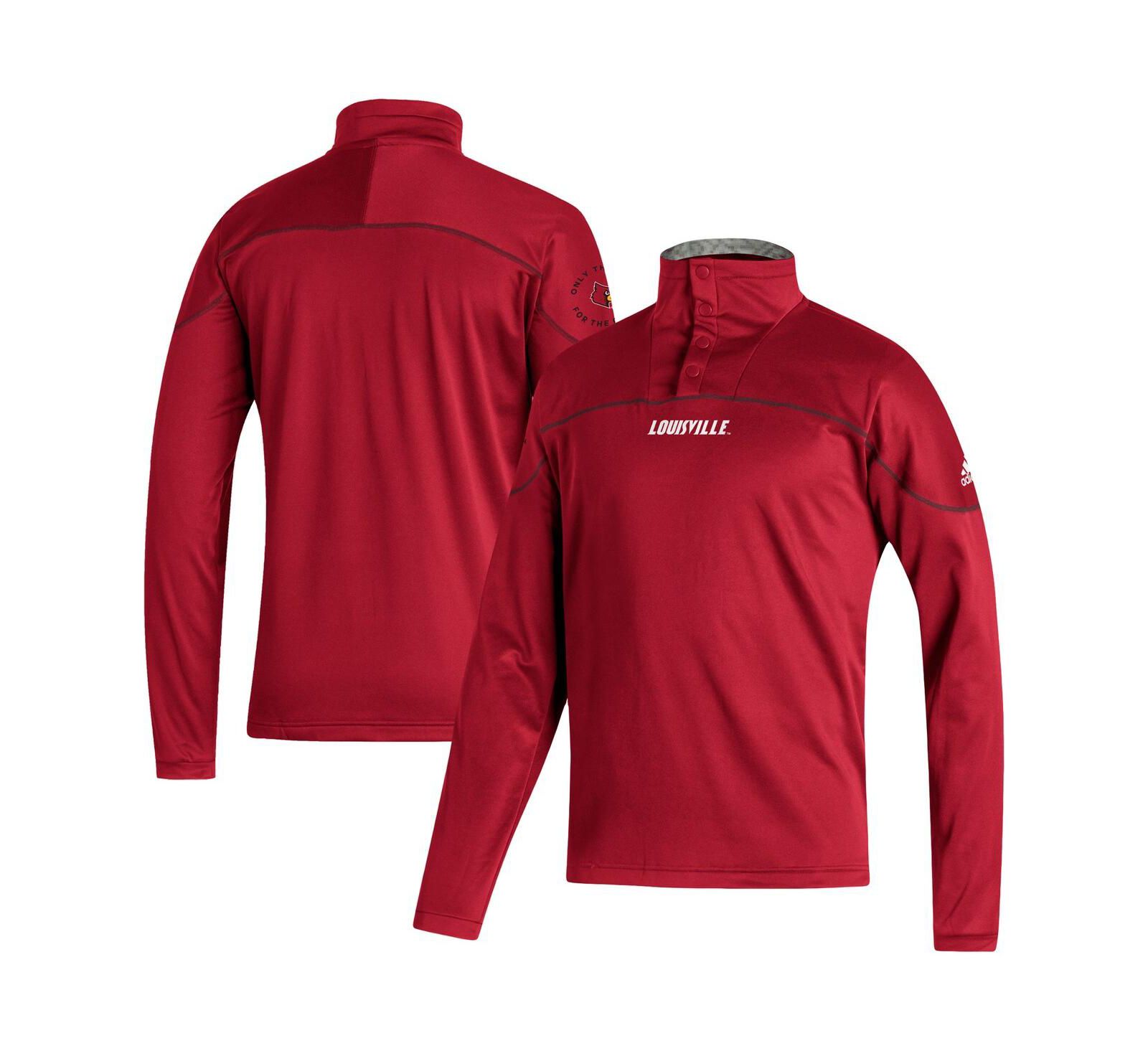 Мужская куртка adidas Red Louisville Cardinals AEROREADY из трикотажа с полумолнией
