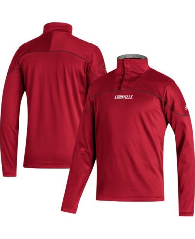 Мужская куртка adidas Red Louisville Cardinals AEROREADY из трикотажа с полумолнией