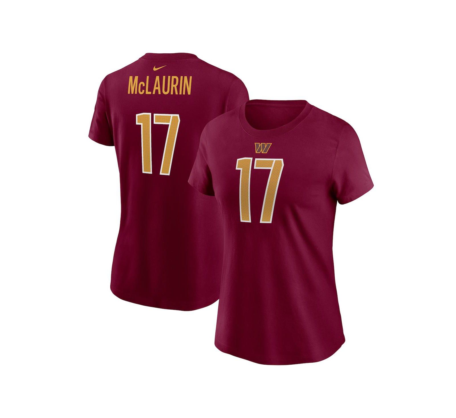 Women's Nike Terry McLaurin Burgundy Washington Commanders Player Name and Number T-shirt