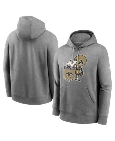 Мужское худи Nike Heathered Gray New Orleans Saints Rewind Club Fleece Pullover