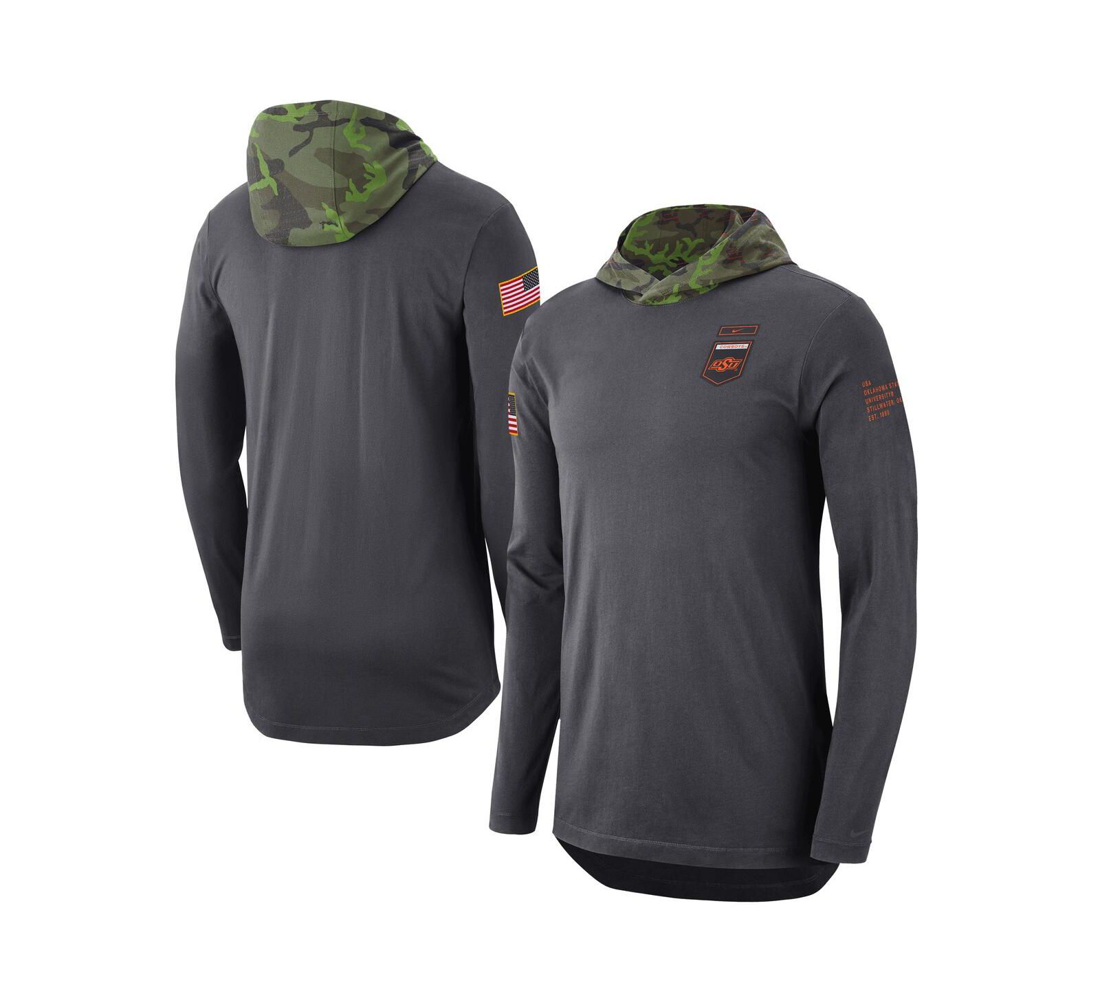 Мужское свитшот-худи Nike Oklahoma State Cowboys Military-Inspired Long Sleeve Black Anthracite