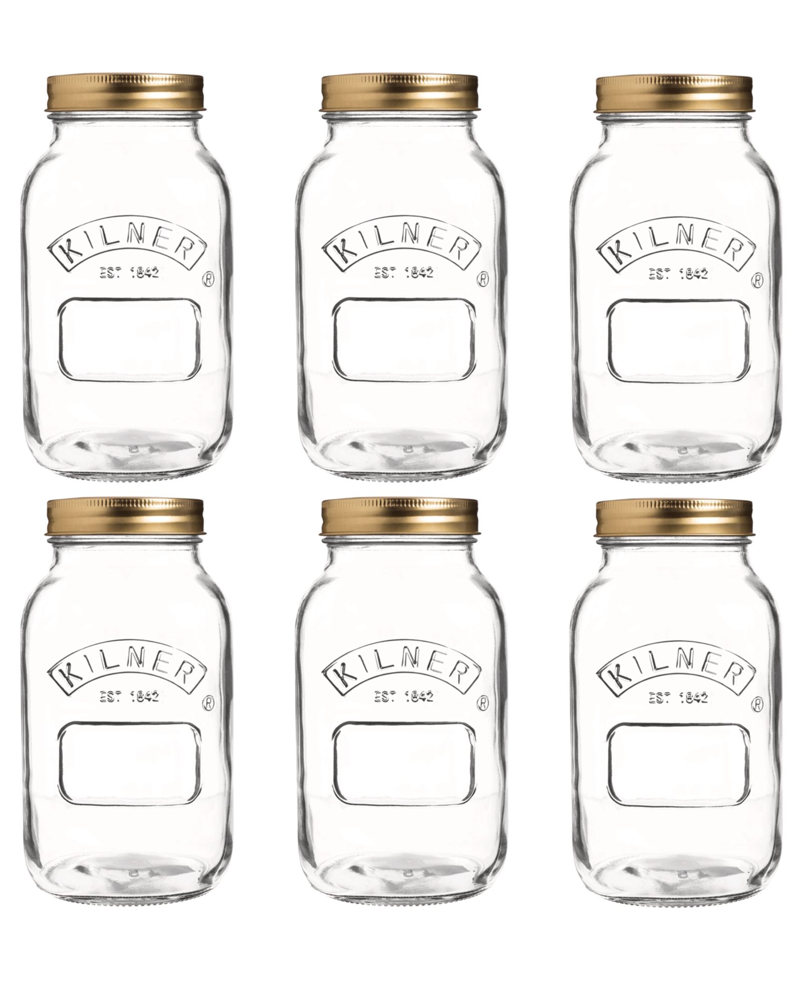 Kilner Canning Jar 34 oz, Set of 6
