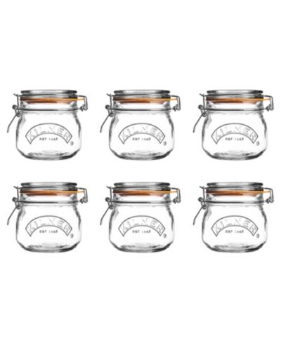 Стеклянная банка Kilner Round Clip Top, 17 oz, набор из 6 шт.