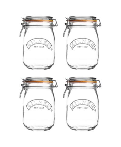 Банка Kilner Round Clip Top 34 oz, набор из 4 шт