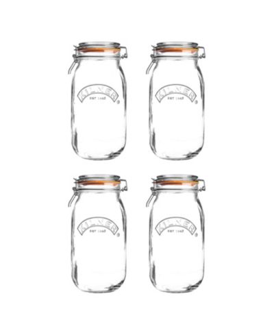 Kilner Круглая банка с зажимом 51 oz, набор из 4 шт