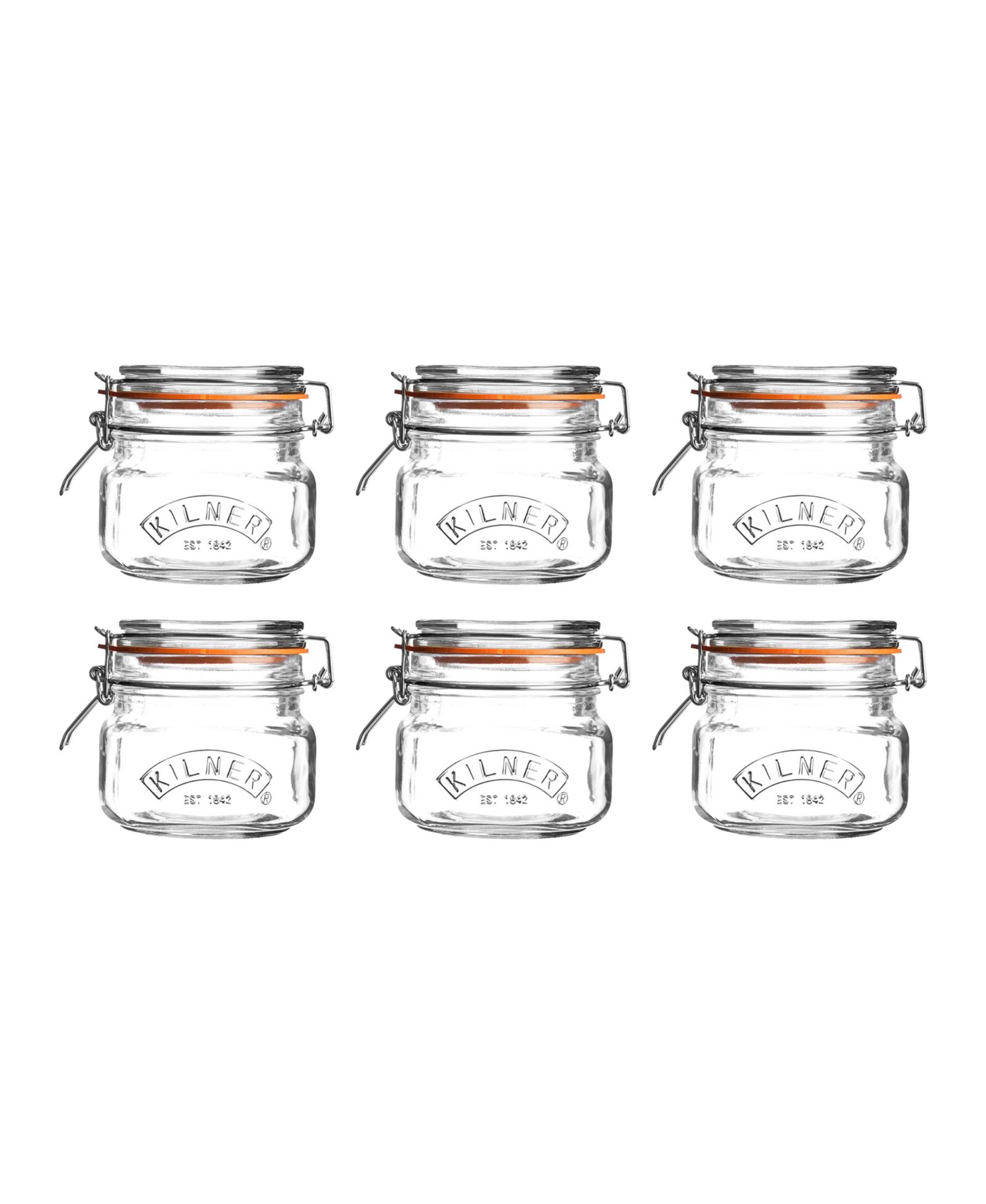 Набор банок Kilner Square Clip Top Jar 17 oz, 6 шт.