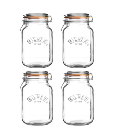 Набор квадратных банок Kilner с зажимом, 51 oz, 4 шт