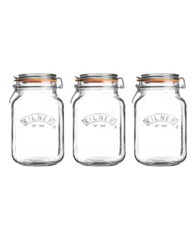 Kilner квадратная стеклянная банка 68 oz, набор из 3 шт