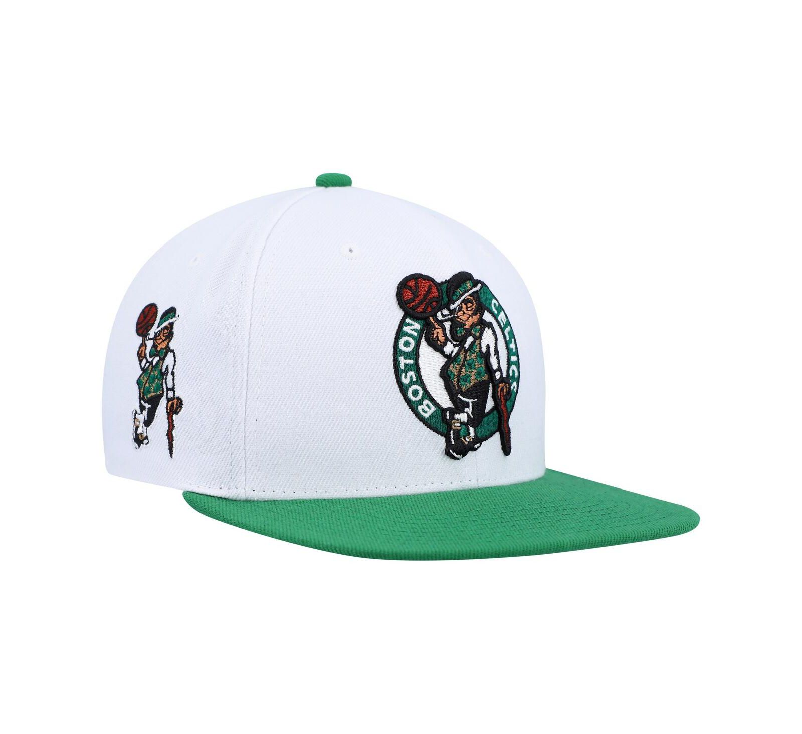 Мужская кепка Mitchell & Ness Boston Celtics White Green Side Core 2.0 Snapback