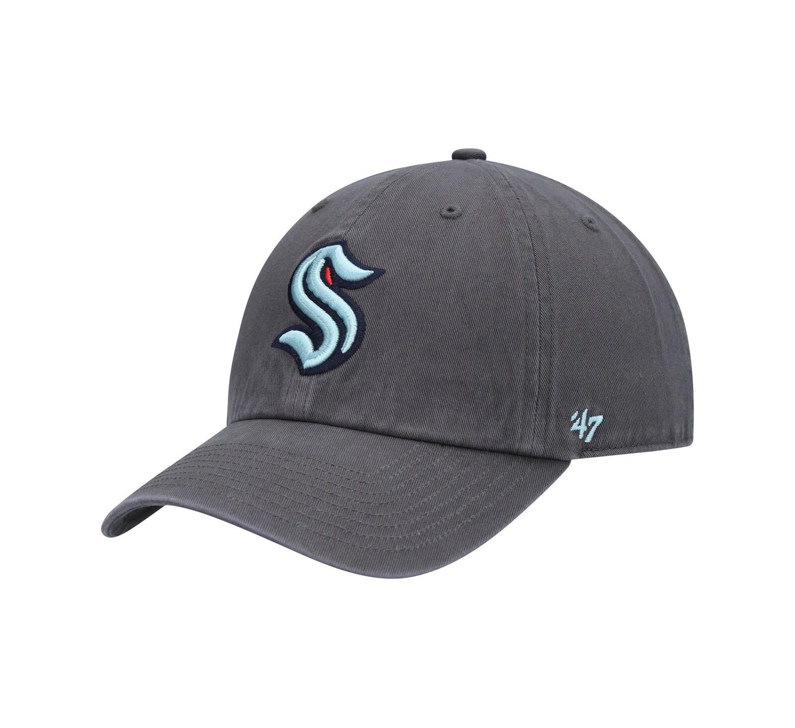 Мужская кепка '47 Brand Seattle Kraken Clean Up Adjustable Charcoal