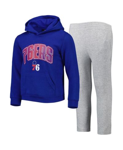 Детский комплект из худи и брюк Royal, Heather Gray Philadelphia 76ers Double Up