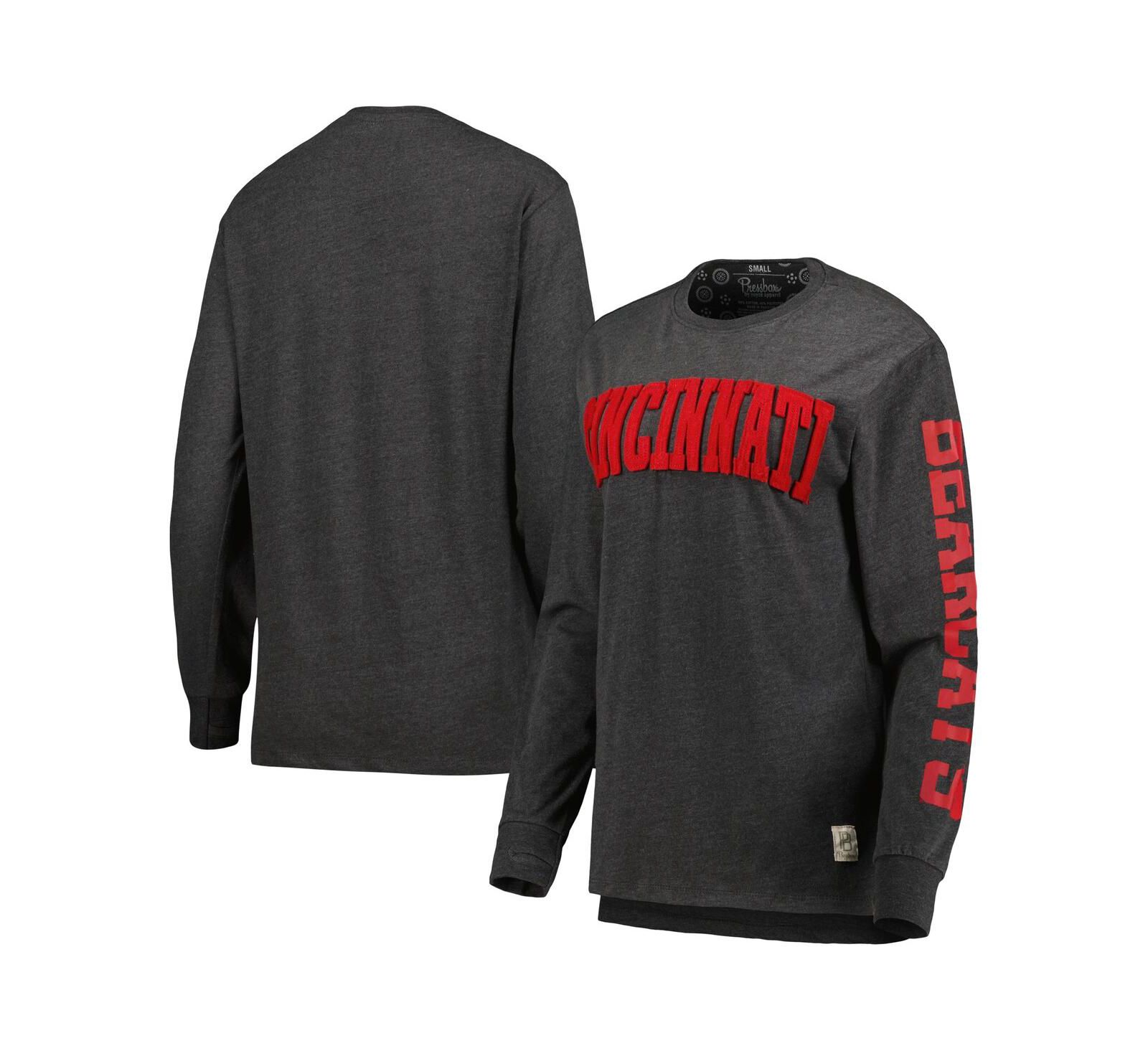 Women's Pressbox Black Cincinnati Bearcats Two-Hit Canyon Long Sleeve T-shirt