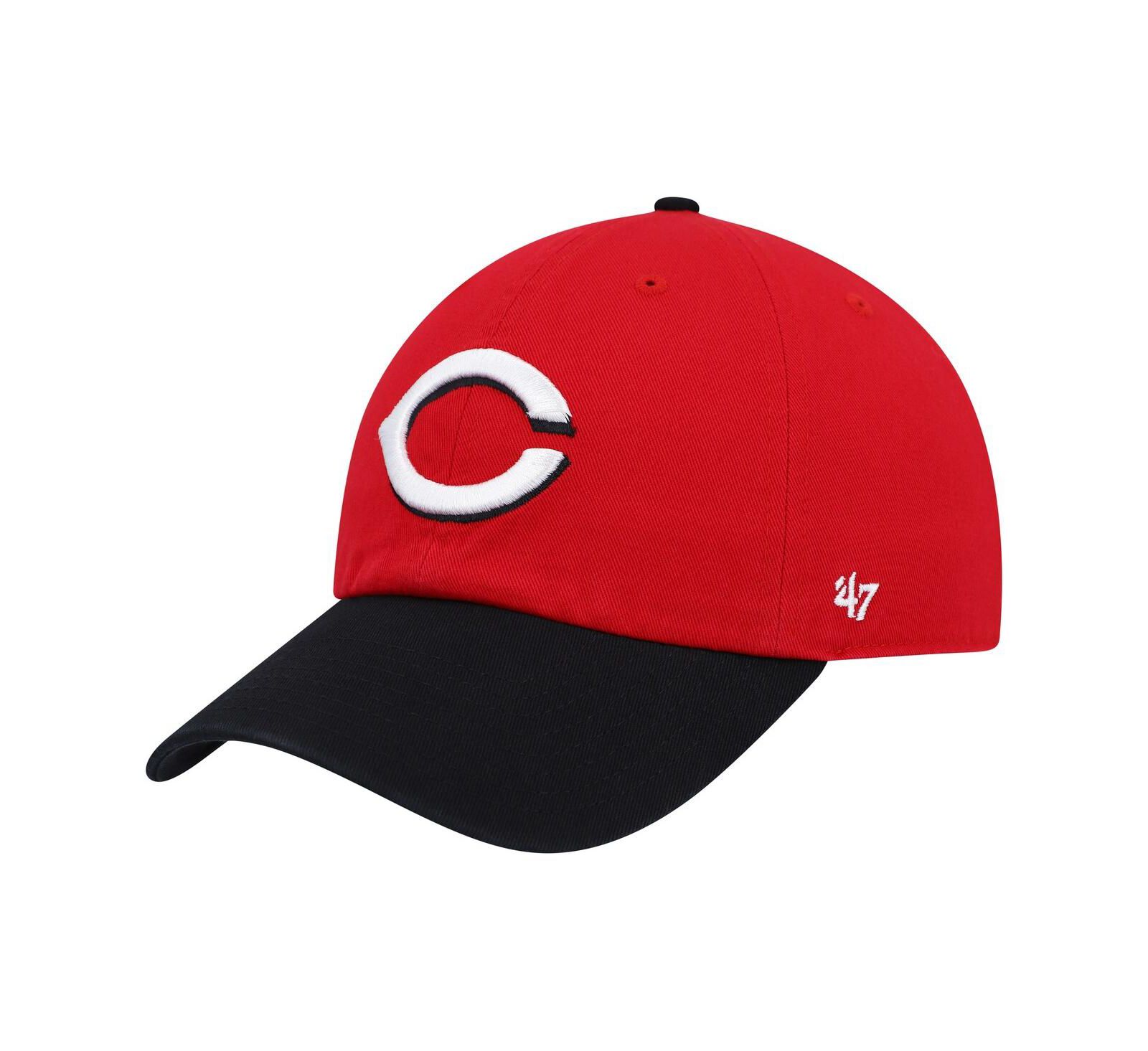 Men's '47 Brand Red, Black Cincinnati Reds Clean Up Adjustable Hat