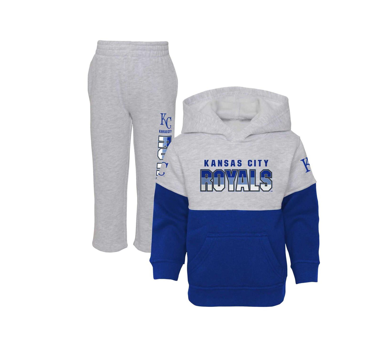 Outerstuff Детский набор из 2 предметов Playmaker для малышей (мальчиков и девочек), Royal, Heather Gray Kansas City Royals