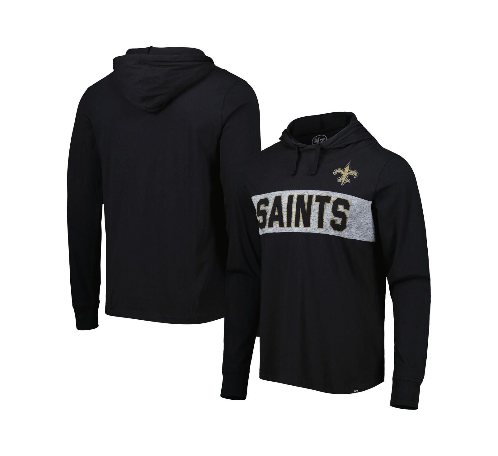 Men's '47 Brand Black New Orleans Saints Field Franklin Pullover Hoodie