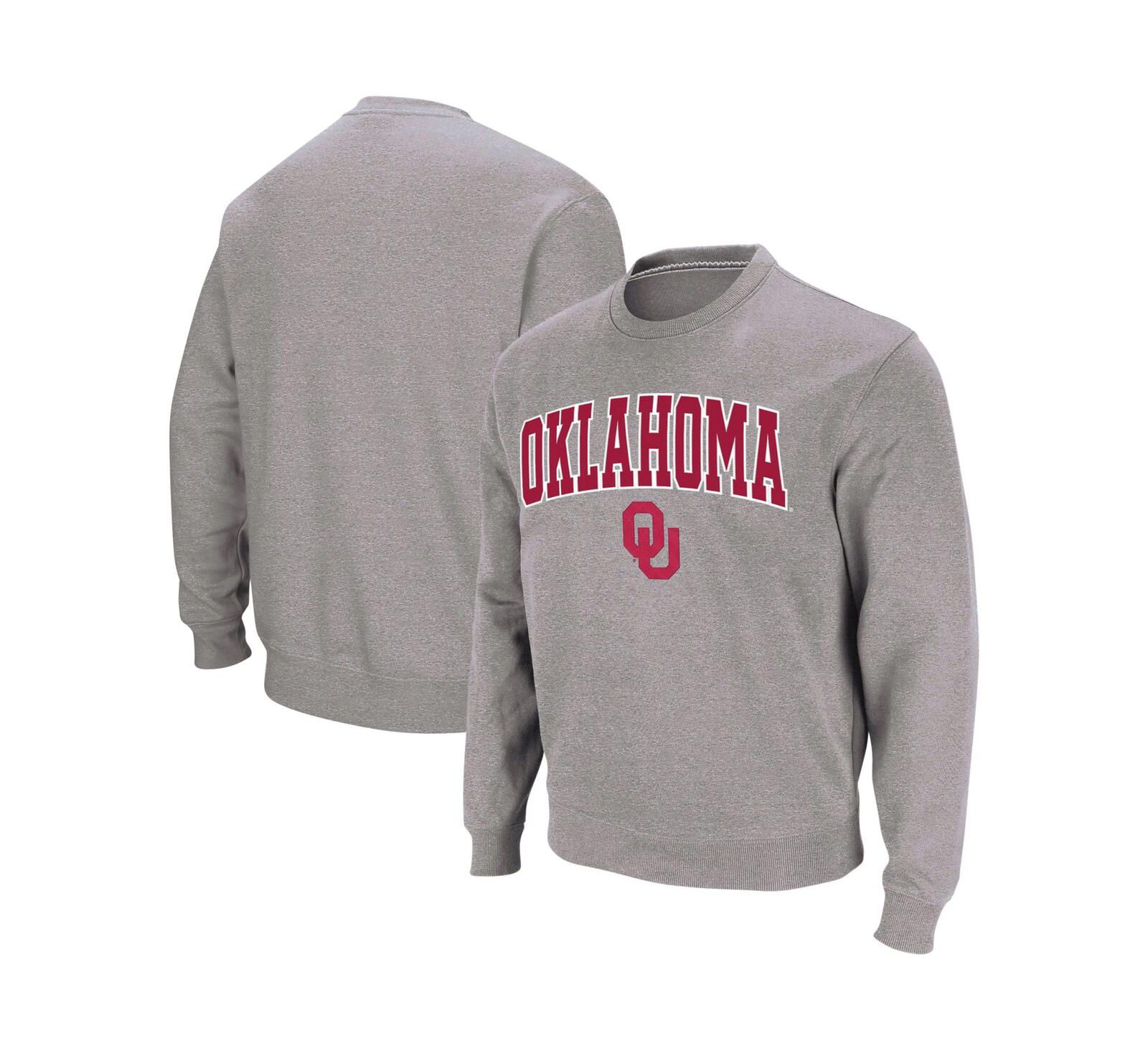 Мужской свитшот Colosseum Oklahoma Sooners Arch & Logo Crew Neck