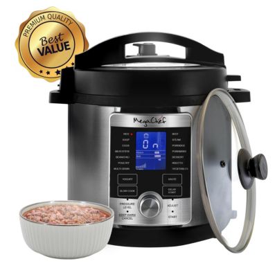 MegaChef 6 Quart Stainless Steel Electric Digital Pressure Cooker – Pressure Cooker
