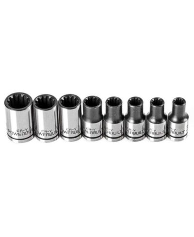 Powerbuilt 8 Piece 1/4 Inch Drive Universal Socket Set with Tray
