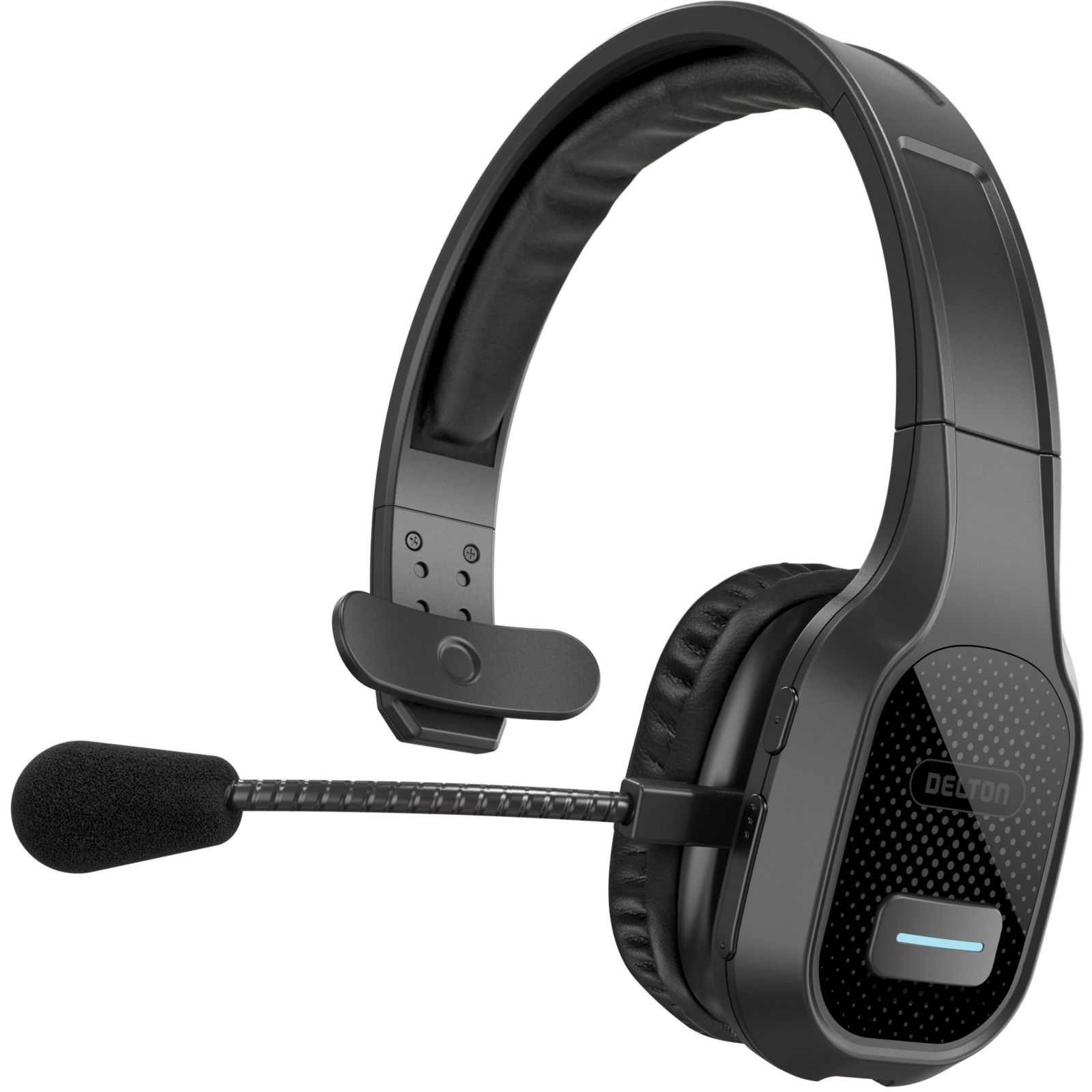 Delton Wireless Computer Headset, Trucker Bluetooth Headset with Noise Canceling Microphone, 35Hrs talk time, Wireless Headset for Computer, Cell Phone, Drivers, Office, Call Center Work - Black