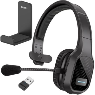 Беспроводная гарнитура Delton с USB-адаптером и микрофоном с шумоподавлением, Black