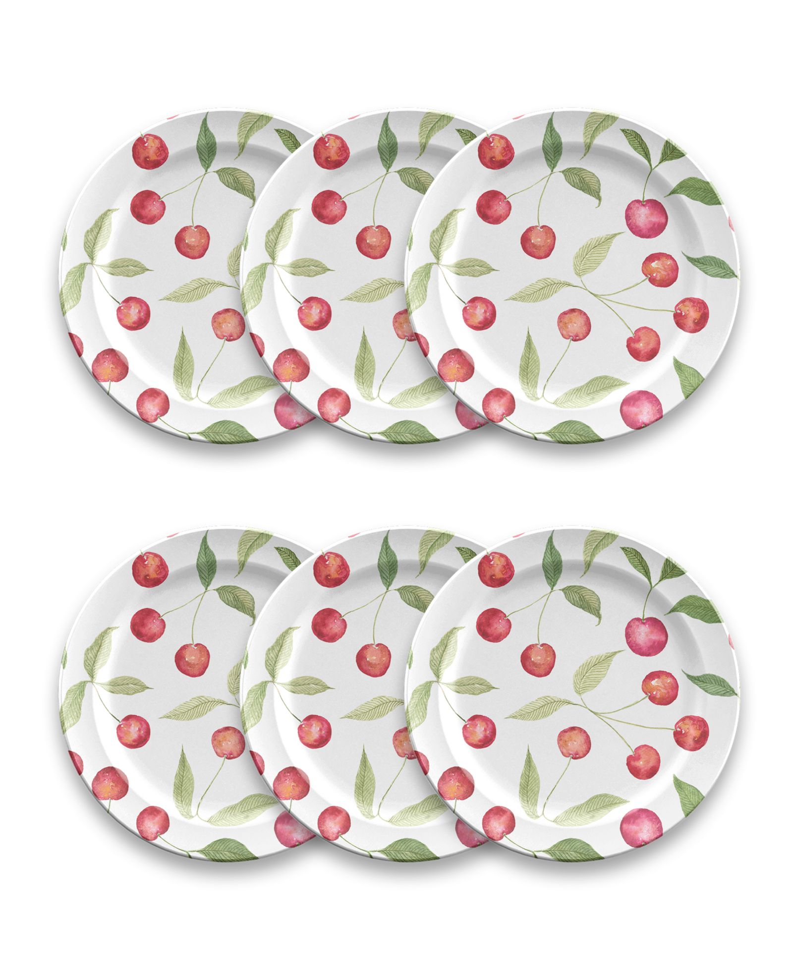Abode Homewares Berries Cherries Salad Plate Set of 6