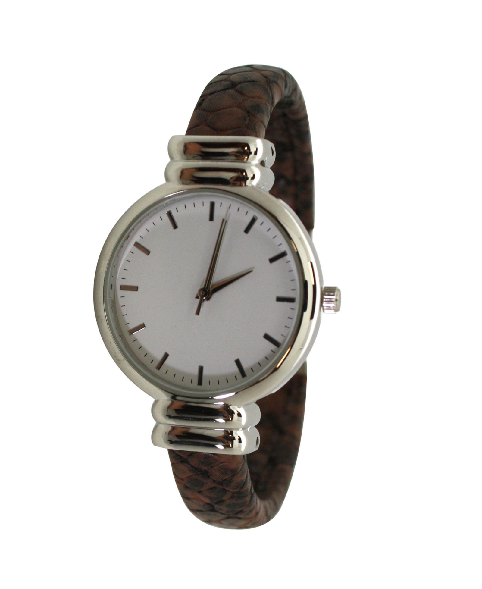 Olivia Pratt Женские часы Three Hand Quartz Brown Stainless Steel Faux Leather 32mm
