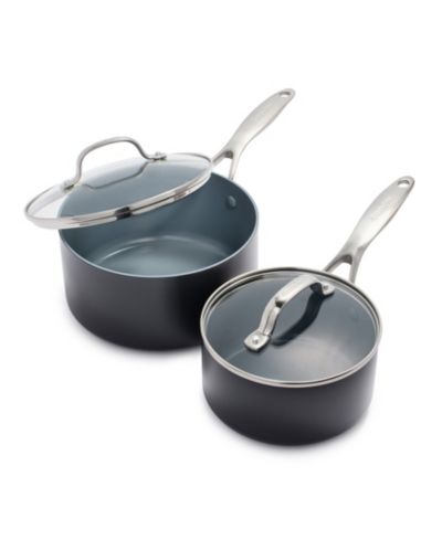 GreenPan Valencia Pro набор кастрюль с крышками, керамическое антипригарное покрытие, 2-Quart и 3-Quart