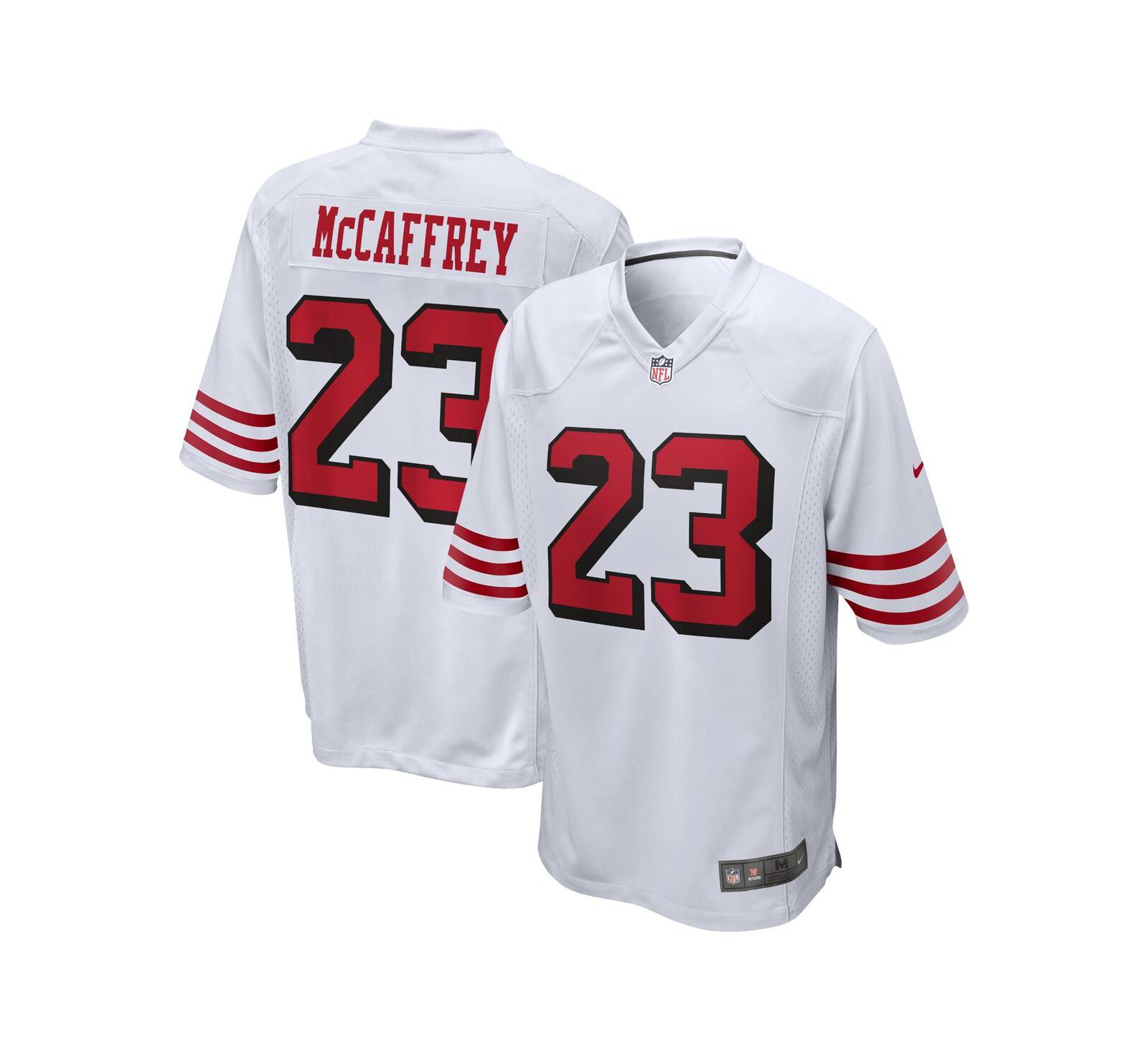 Мужская джерси Nike Christian McCaffrey White San Francisco 49ers Game