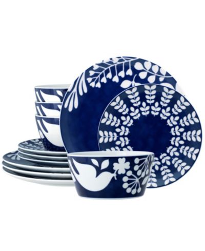 Noritake Bluefjord 12-Piece Dinnerware Set, Service For 4