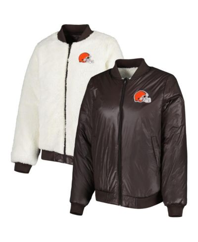 Женская куртка G-III 4Her by Carl Banks Cleveland Browns Switchback двусторонняя на молнии, цвет Oatmeal, Brown